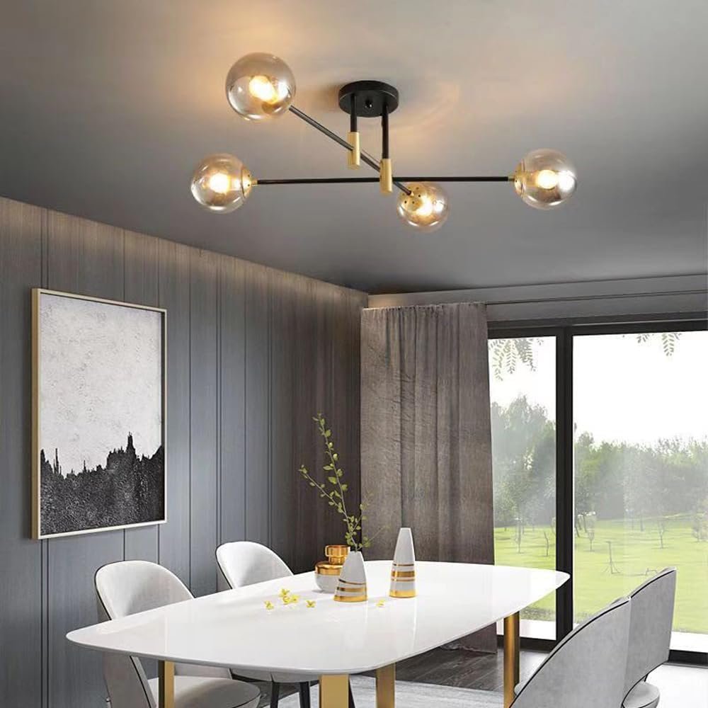 4-Bulb [Multi Lights] Glass Globes Pendant Light